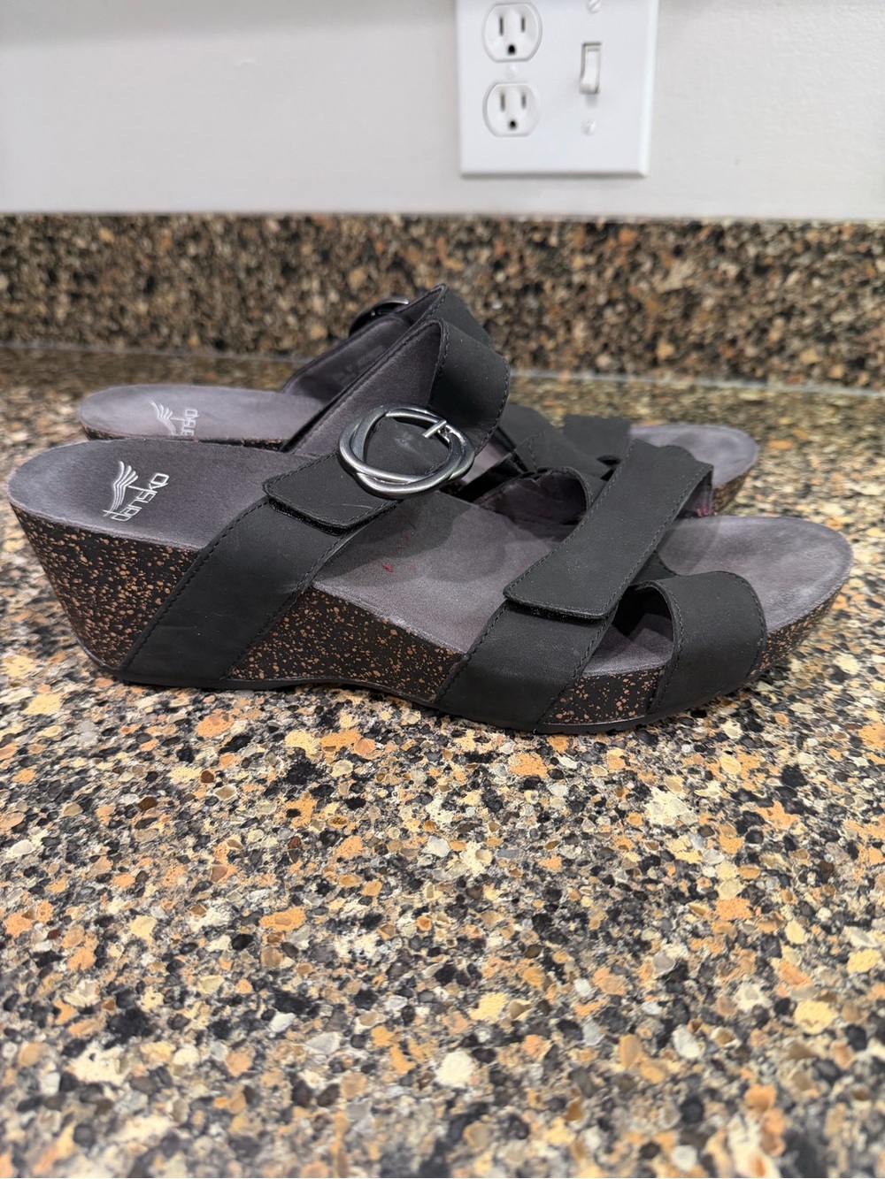 Dansko Women's Black Slide Sandals with Buckle 41 - Picture 6 of 11